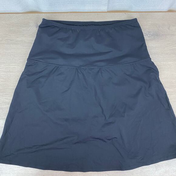 Lands End Black Tummy Control High Waisted Swim Skirt Sz.14 - Picture 10 of 12